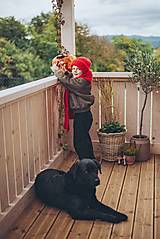 Detské čiapky - Vlnený MAXI set (5-7 rôčkov  - Červená) - 17846653_