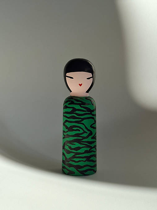 Dekorácie - Mini Geisha - green tiger - 17847059_