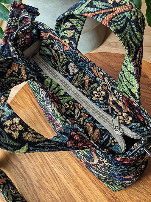 Kabelka  L I N A - tmavá kvetová