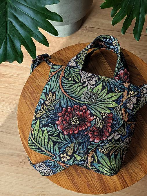 Kabelka  L I N A - tmavá kvetová