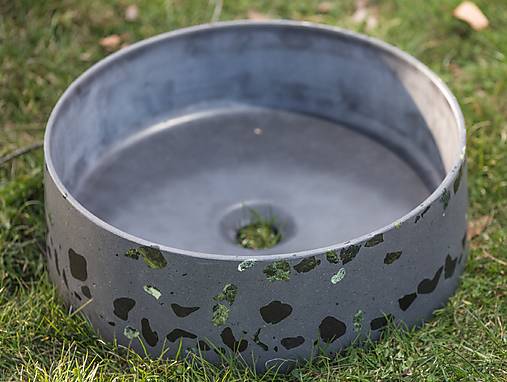 Nádoby - BetelArt Betónové alebo terrazzo umývadlo antracit - 17850848_