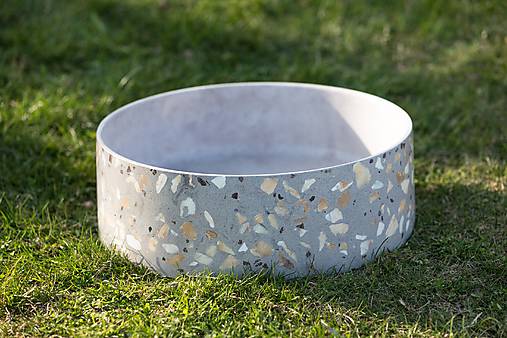 Nádoby - BetelArt Betónové alebo terrazzo umývadlo Beige - 17850865_