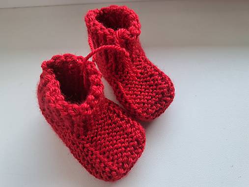 Detské oblečenie - Červené baby papučky - 17855013_