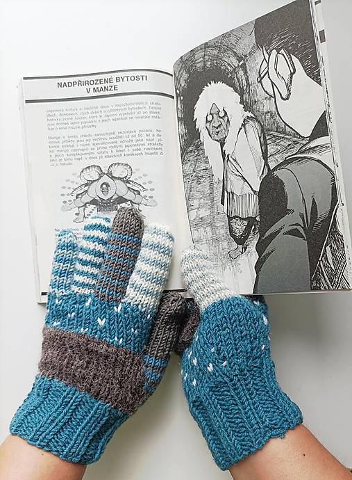 Rukavice - Rukavice prstové tyrkysové - 17853155_