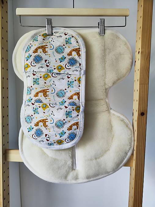 Detský textil - VLNIENKA podložka novorodenecká do autosedačky Cybex Aton 5  100% Merino Top Super wash Natural  Žirafa - 17853233_