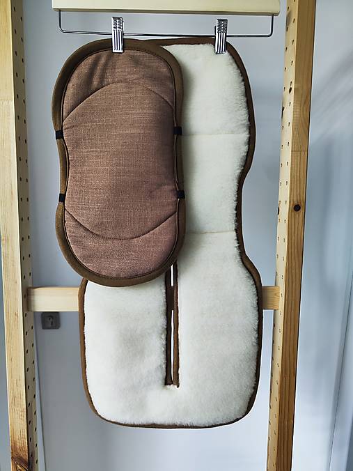 Detský textil - VLNIENKA Podložka do autosedačky  Joie i- spin 360 100% Merino Top Super wash Natural 100% ľan Mustard - 17853382_