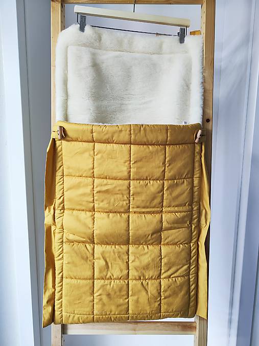 Detský textil - RUNO SHOP fusak pre deti do kočíka 100% MERINO TOP super wash Žltá bavlna - 17853476_