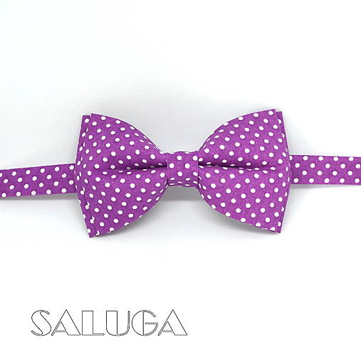 Pánske doplnky - Pánsky fialový bodkovaný motýlik - ultra violet - 17855238_