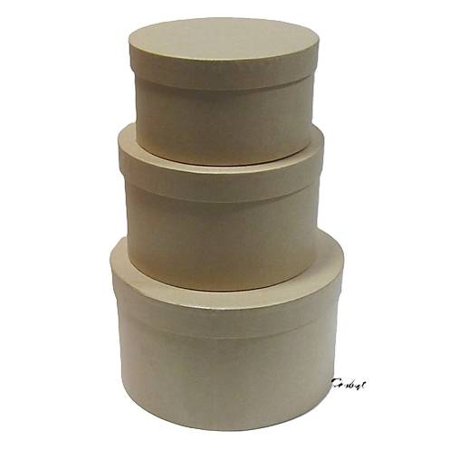 Polotovary - Okrúhle kartónové krabice- sada 3 ks - 17855332_