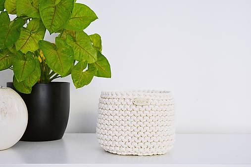 Úložné priestory & Organizácia - Pletený košík - prírodná - 17852929_