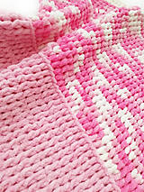 Detský textil - Detská háčkovaná deka MIMI - z priadze Alize Pufffy Fine Pink - viacfarebná ružová - 17855611_