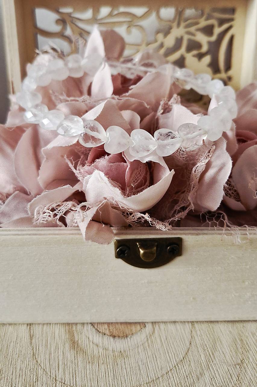 Náramok krištáľové srdcia