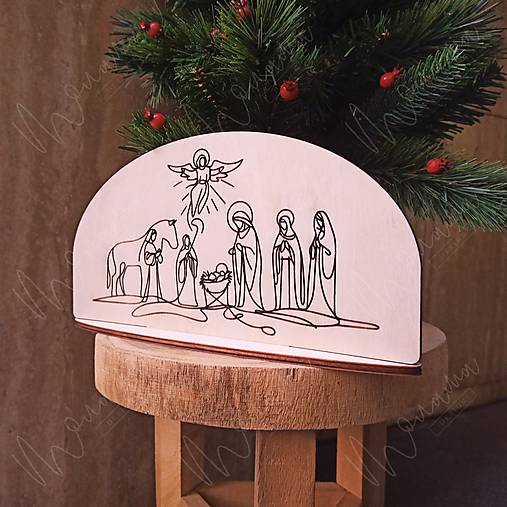 Dekorácie - Drevený betlehem – Jedna línia viery - 17855470_