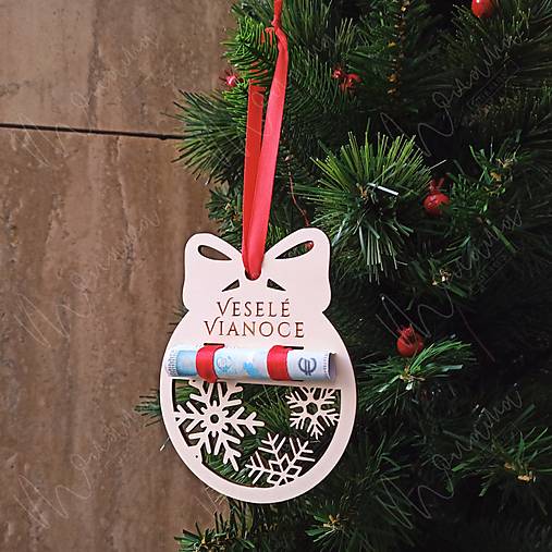 Dekorácie - Vianočná ozdoba na peniaze - 17855529_