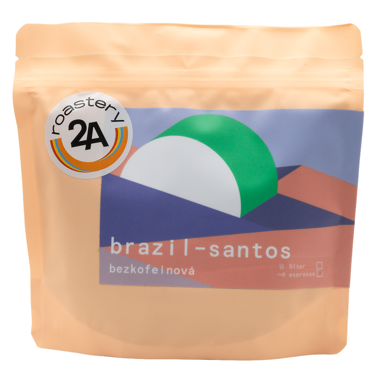 Káva 2A roastery Brazil - Santos Bezkofeínová (200 g)