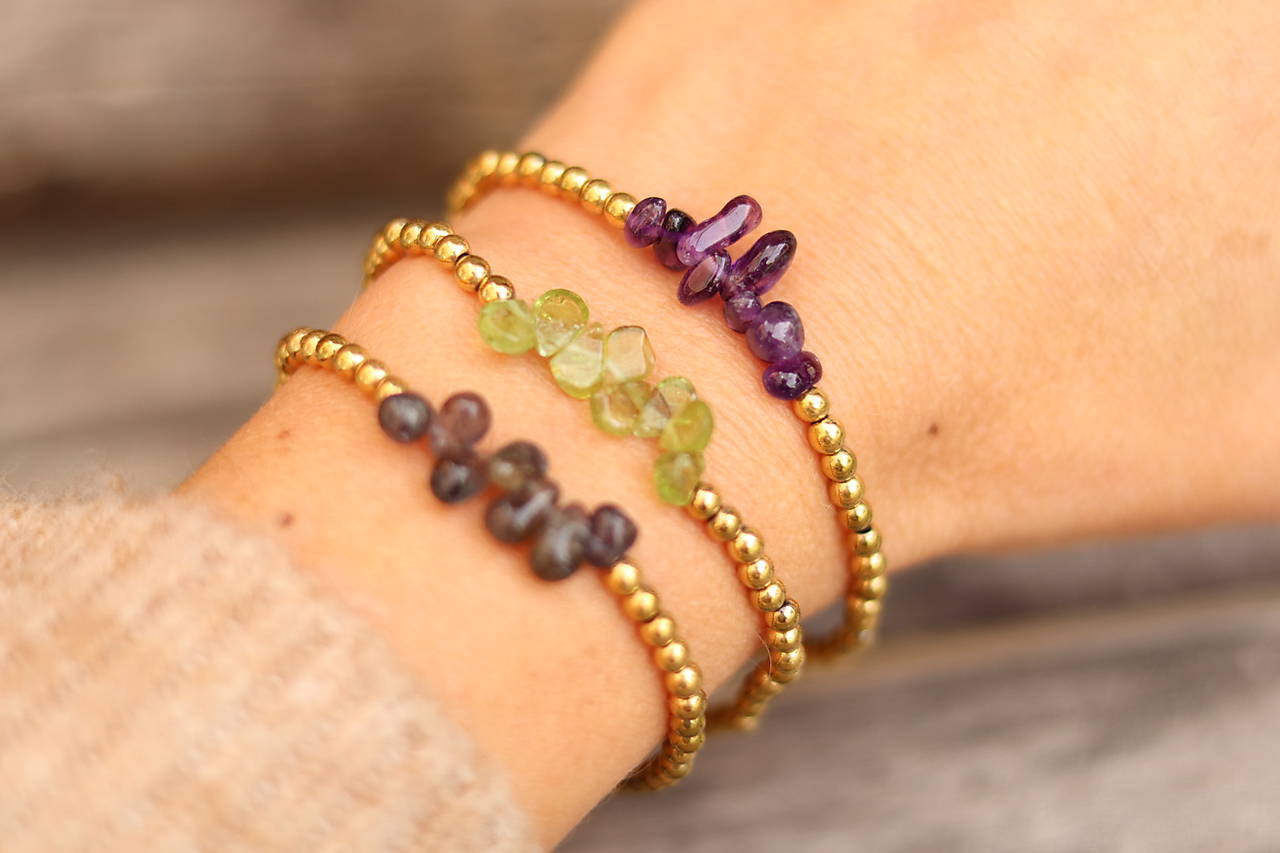 Tenký náramok hematit a minerál