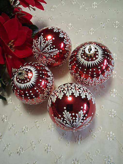 Dekorácie - Vianočné gule zdobené voskom - 17851979_