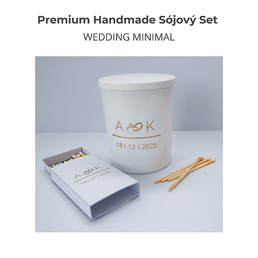 Štýlová sójová svadobná sviečka – Premium Set Minimal