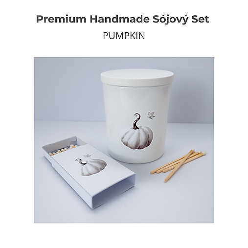 Štýlová sójová jesenná sviečka – Premium set Tekvička