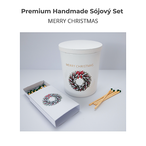 Štýlová sójová zimná sviečka – Premium set Venček