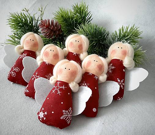 Dekorácie - Ozdoby na stromček-Anjeliky - 17853210_