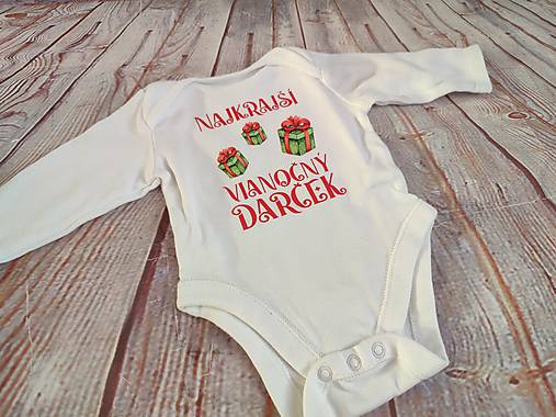 Topy, tričká, tielka - Body "Najkrajší Vianočný darček" - 17856640_