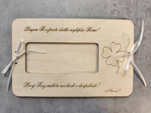 Tabuľky - Drevená obálka na peniaze k stužkovej - 17856360_