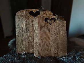 Príbory, varešky, pomôcky - Lopáre so srdiečkom dubový set SET,  - 17856394_