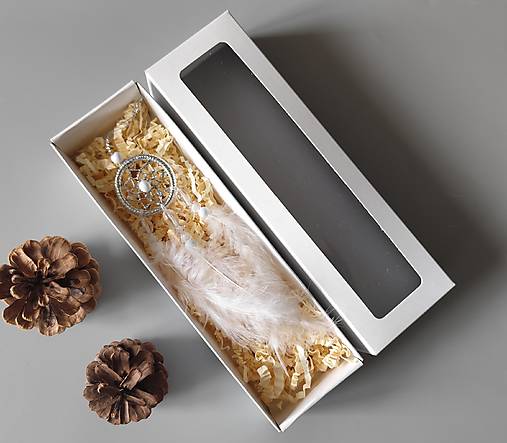 Dekorácie - Mini lapač snov v krabičke - 17857309_