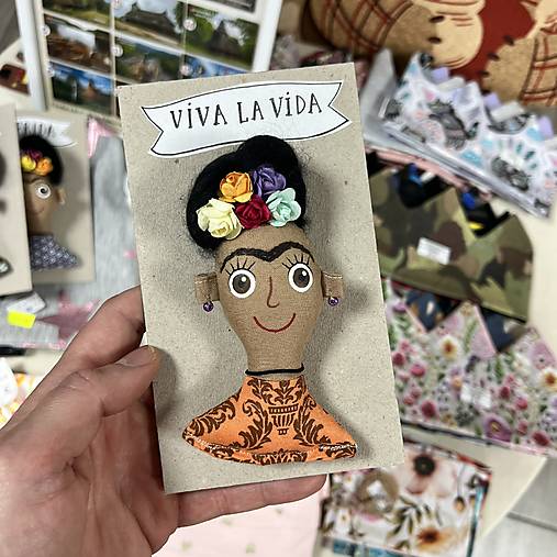 Textilná brošňa Frida