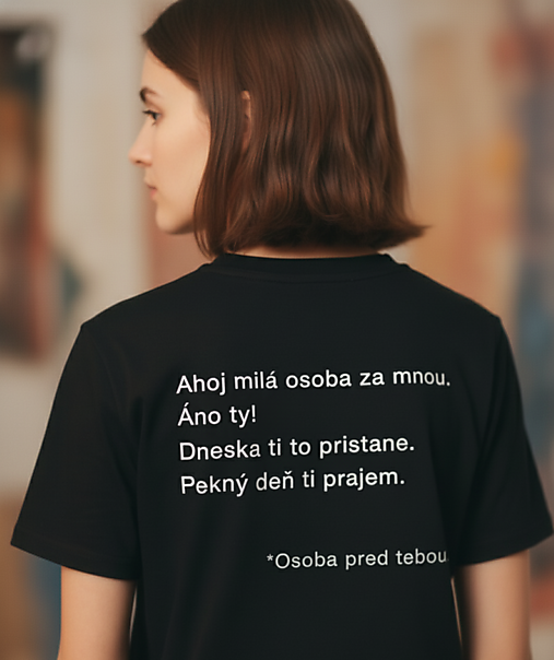 Topy, tričká, tielka - Tričko - Ahoj Milá Osoba za Mnou - 17858162_