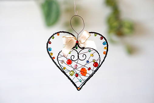 Dekorácie - žiarivé srdce - 17855897_