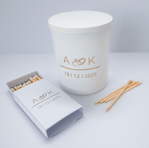 Štýlová sójová svadobná sviečka – Premium Set Minimal