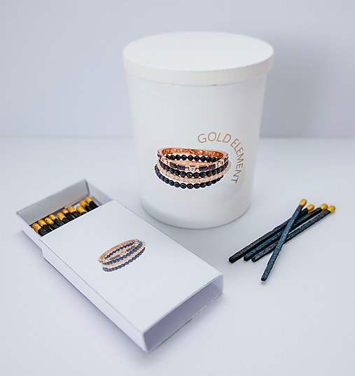 Štýlová sójová sviečka – Premium Set Gold Element
