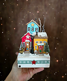 Dekorácie - Domček ,,Zimná rozprávka,, - 17859447_