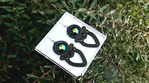Náušnice - Oliv - Ručne šité šujtášové náušnice - Soutache earrings - 17860915_