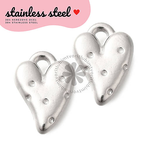 Komponenty - (7371) Prívesok Srdce, 15x11 mm - 1 ks - 17859294_