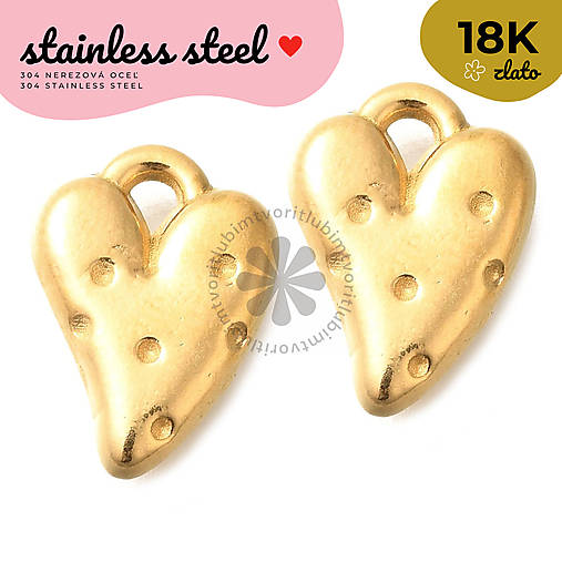 Komponenty - (7372) Prívesok Srdce, 15x11 mm - 1 ks - 17859299_