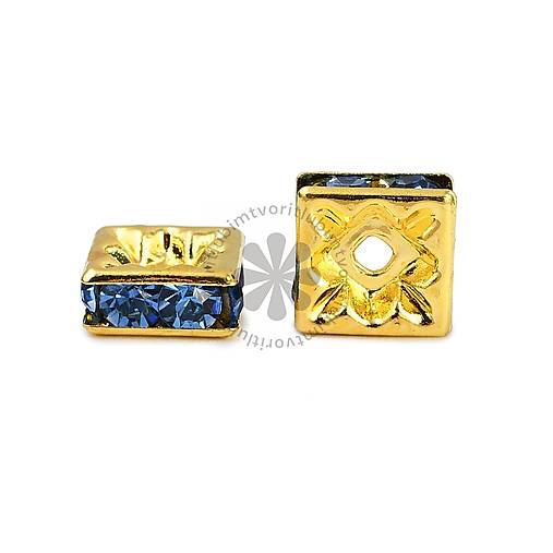 Komponenty - (7388) Medzikus s krištáľmi – štvorec, 8 mm - 1 ks - 17859355_