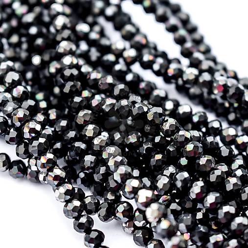 Korálky - (0657) Sklenené brúsené korálky, 4x3 mm - 1 vlasec - 17859484_