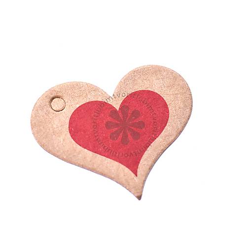 Obalový materiál - (7424) Menovka na darček, srdiečko - 10 ks - 17859499_