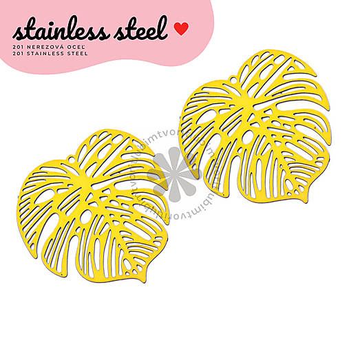 Komponenty - (7433) Palmový tropický list, 32x32 mm - 1 ks - 17859542_