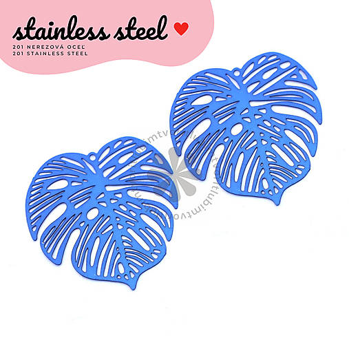 Komponenty - (7434) Palmový tropický list, 32x32 mm - 1 ks - 17859549_