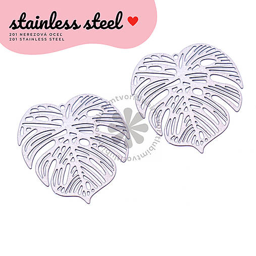 Komponenty - (7435) Palmový tropický list, 32x32 mm - 1 ks - 17859556_