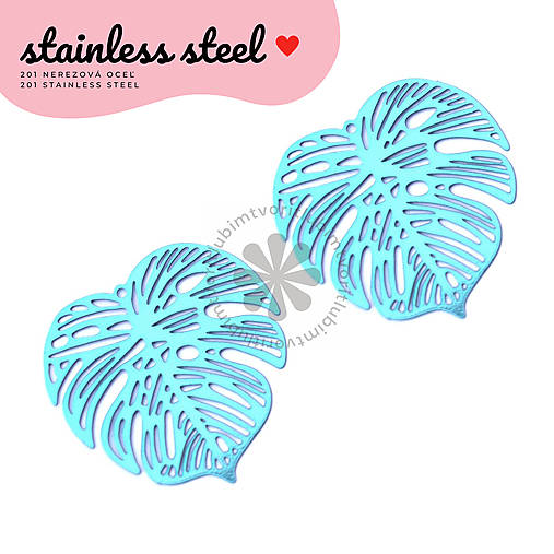 Komponenty - (7438) Palmový tropický list, 32x32 mm - 1 ks - 17859570_