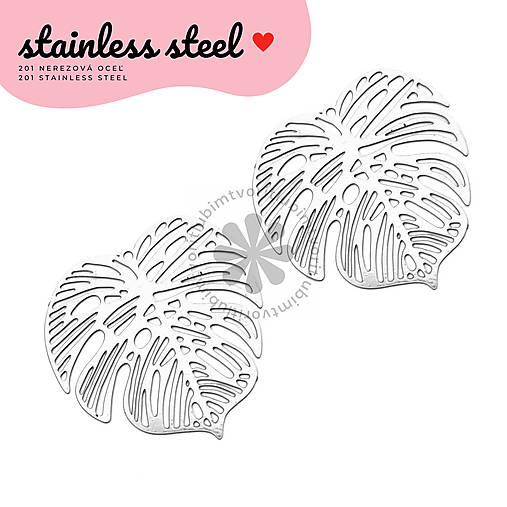 Komponenty - (7440) Palmový tropický list, 32x32 mm - 1 ks - 17859574_