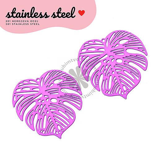 Komponenty - (7443) Palmový tropický list, 32x32 mm - 1 ks - 17859586_