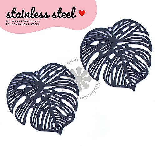 Komponenty - (7444) Palmový tropický list, 32x32 mm - 1 ks - 17859594_