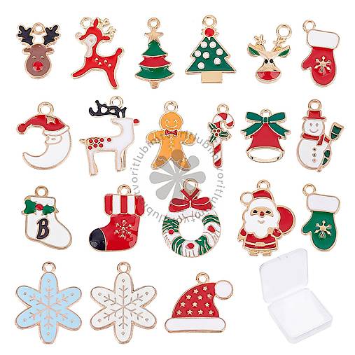 Komponenty - (6987) Vianočné prívesky - 30 ks - 17859598_