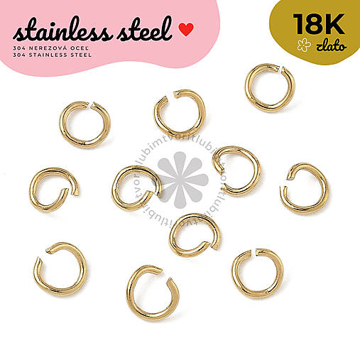 Komponenty - (7445) Spojovacie krúžky, 5 mm - 5 gramov (cca 90 ks) - 17859603_